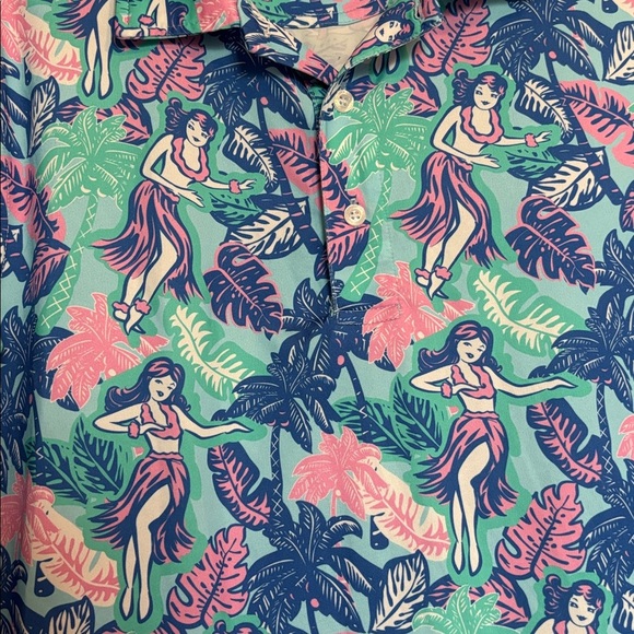 Simply Southern men’s blue tropical short sleeve polo shirt size medium - Picture 3 of 8